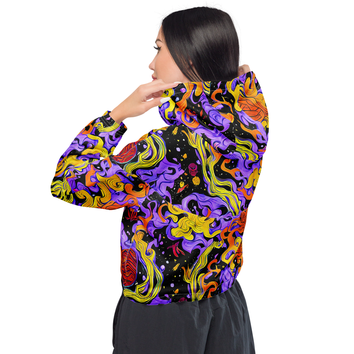 Women's Cropped Windbreaker - Bosschaert Swirl