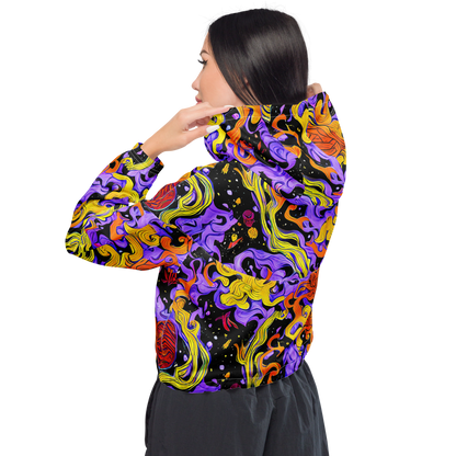 Women's Cropped Windbreaker - Bosschaert Swirl