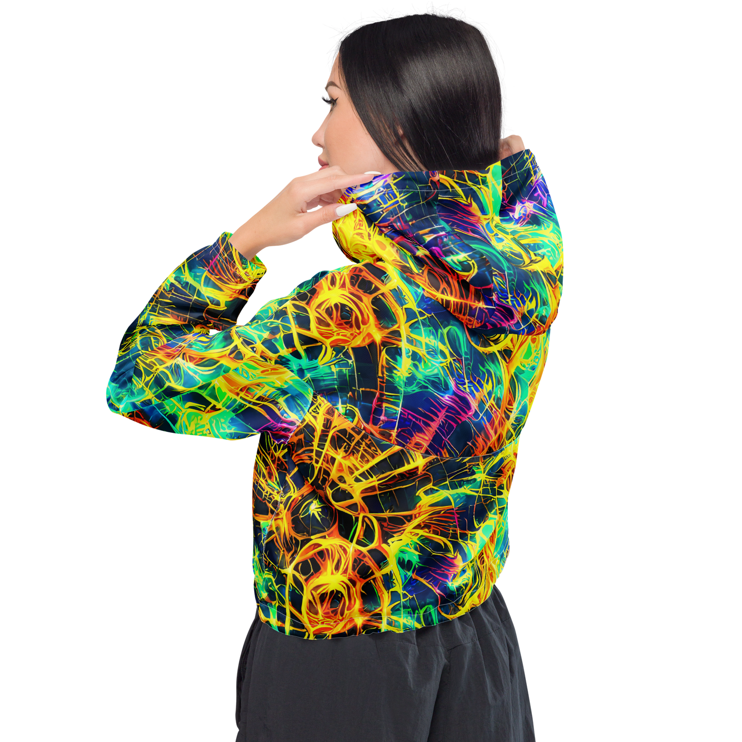 Women's Cropped Windbreaker - Kapp's Kaleidoscope