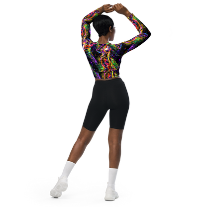 Long Sleeve Crop Top - Galactic Flamenco