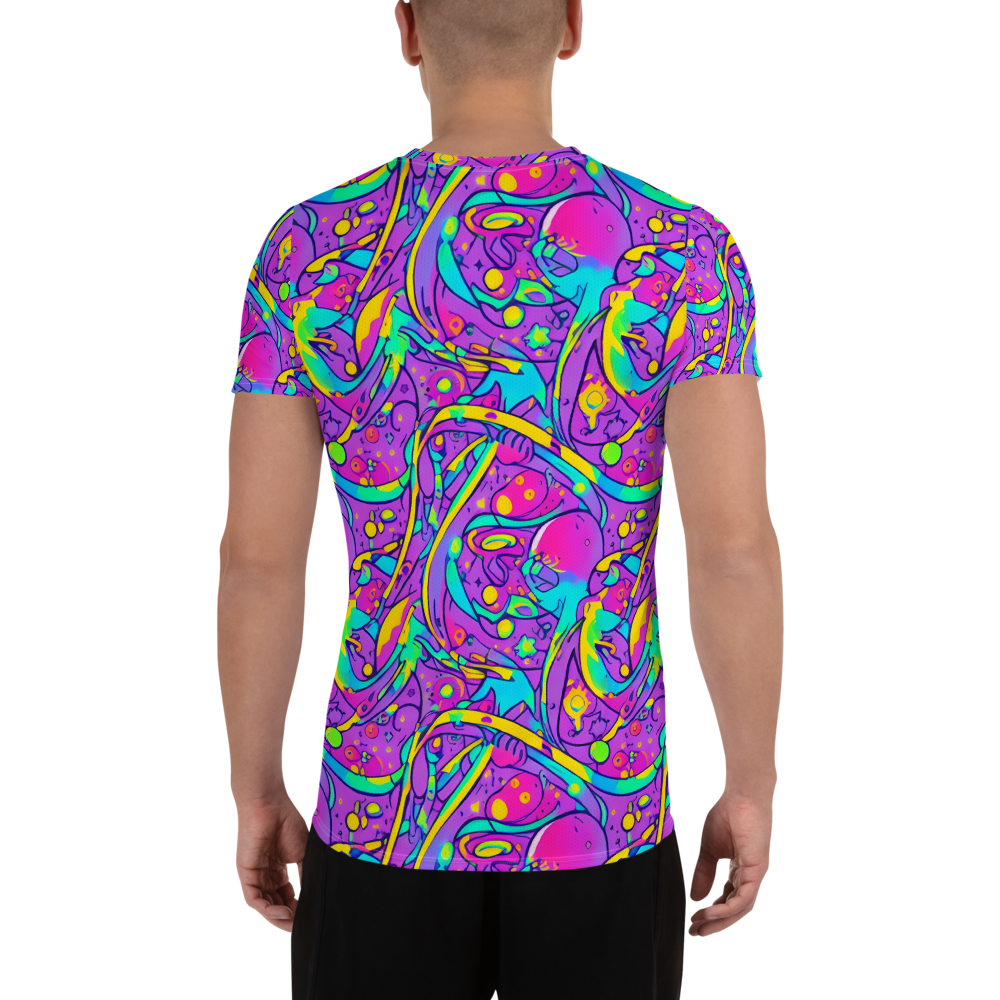 Men's Athletic T-Shirt - Neon Galaxy Whirl