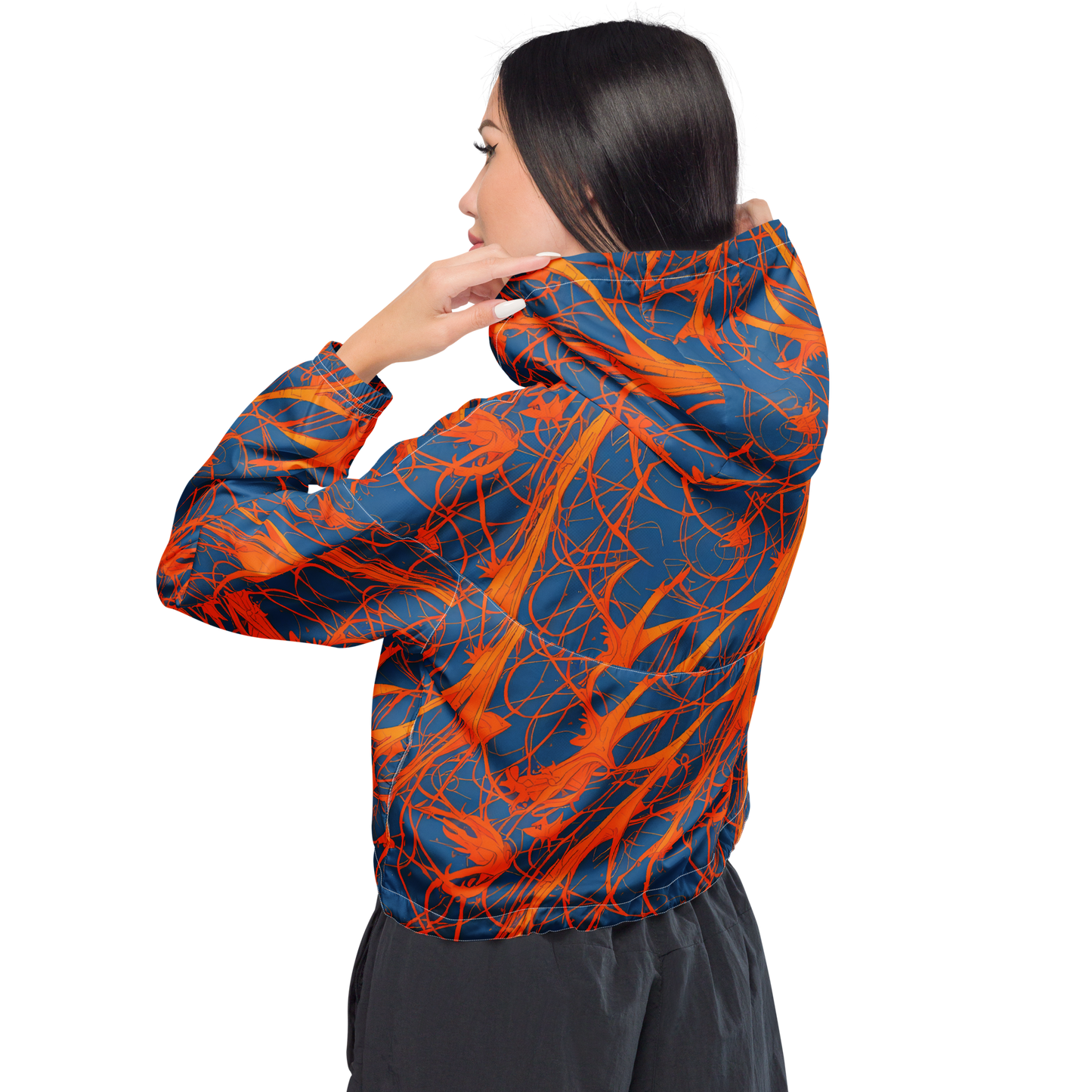 Women's Cropped Windbreaker - Nautical Ember