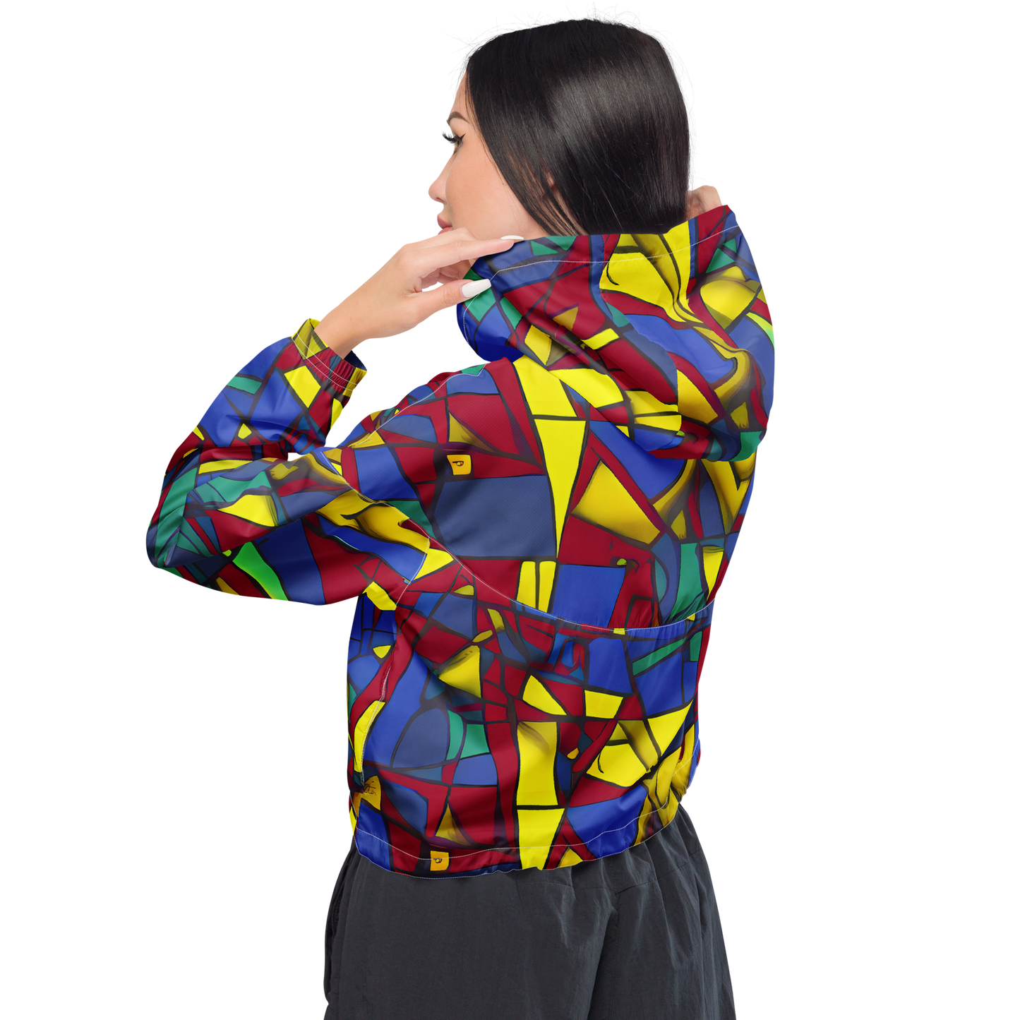 Women's Cropped Windbreaker - Vibrant Vexation