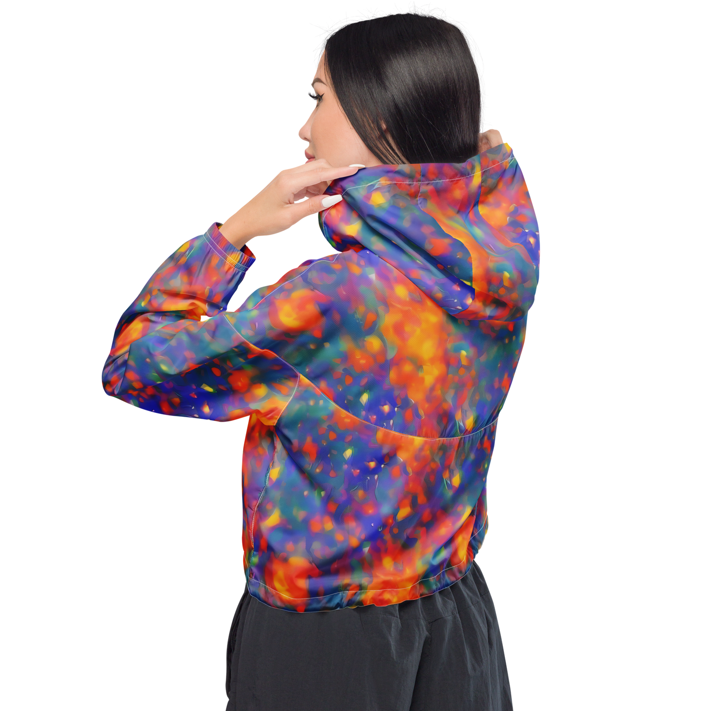 Women's Cropped Windbreaker - Nolde Nebula