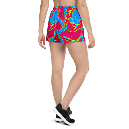 Women’s Athletic Shorts - Electric Bloom