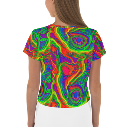 Women's Crop Tee - Psychedelic Waves