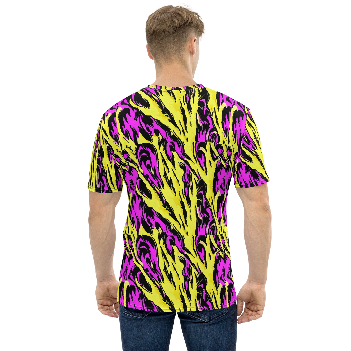 Men's Crew Neck T-Shirt - Neon Savanna