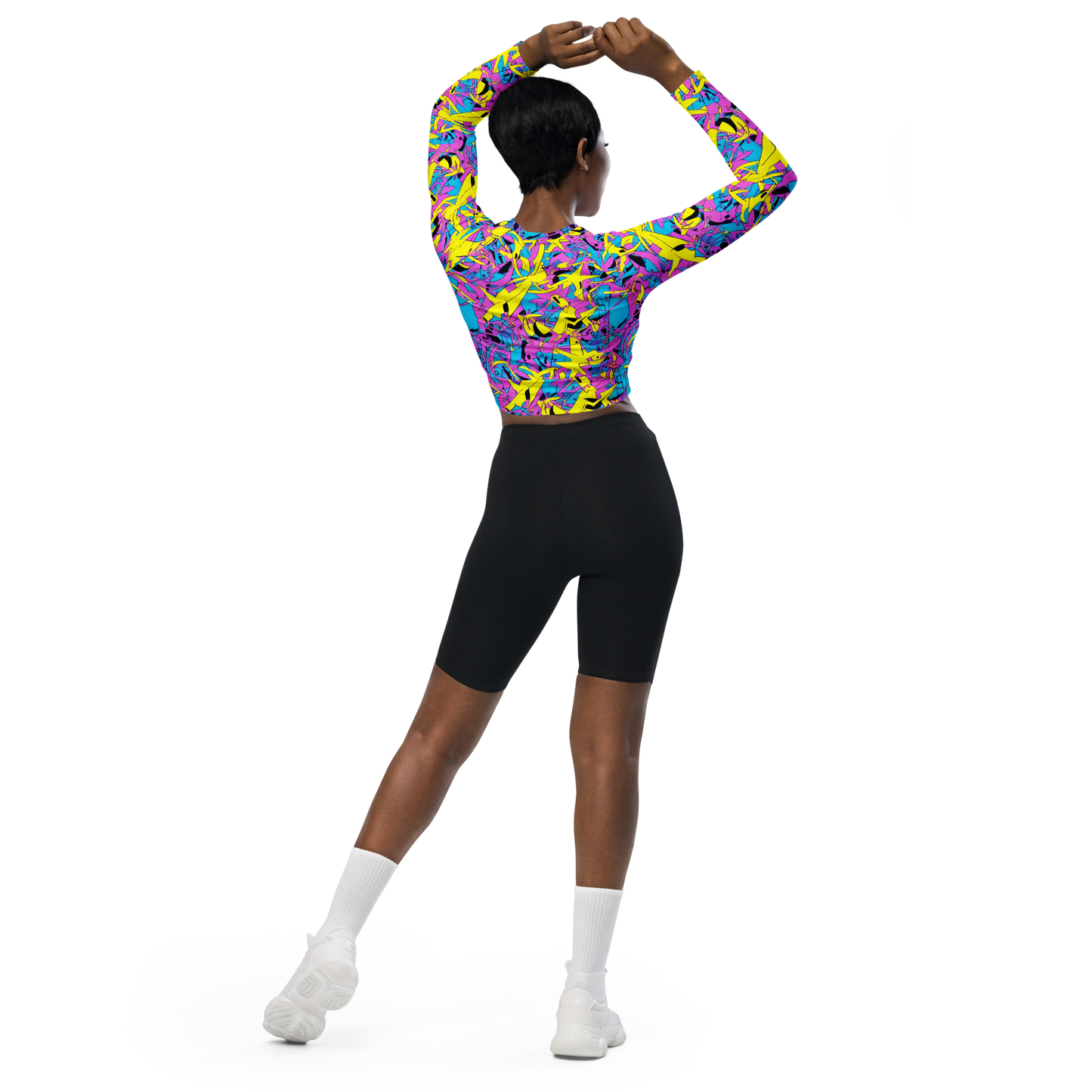 Long Sleeve Crop Top - Neon Jive