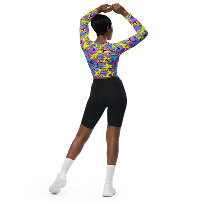 Long Sleeve Crop Top - Neon Jive