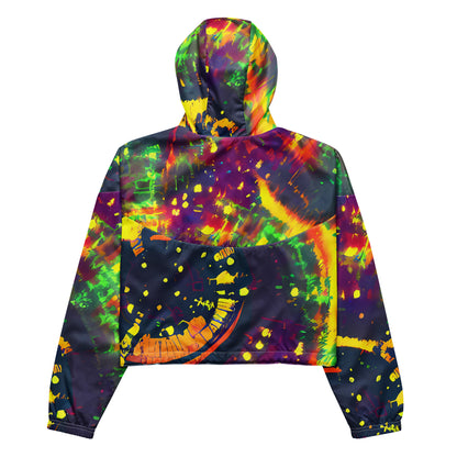 Women's Cropped Windbreaker - Hypercolor Oasis