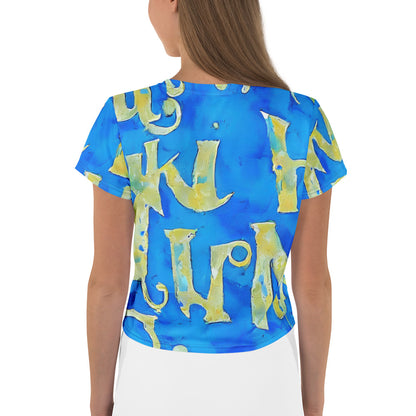 Women's Crop Tee - Golden Glyphs