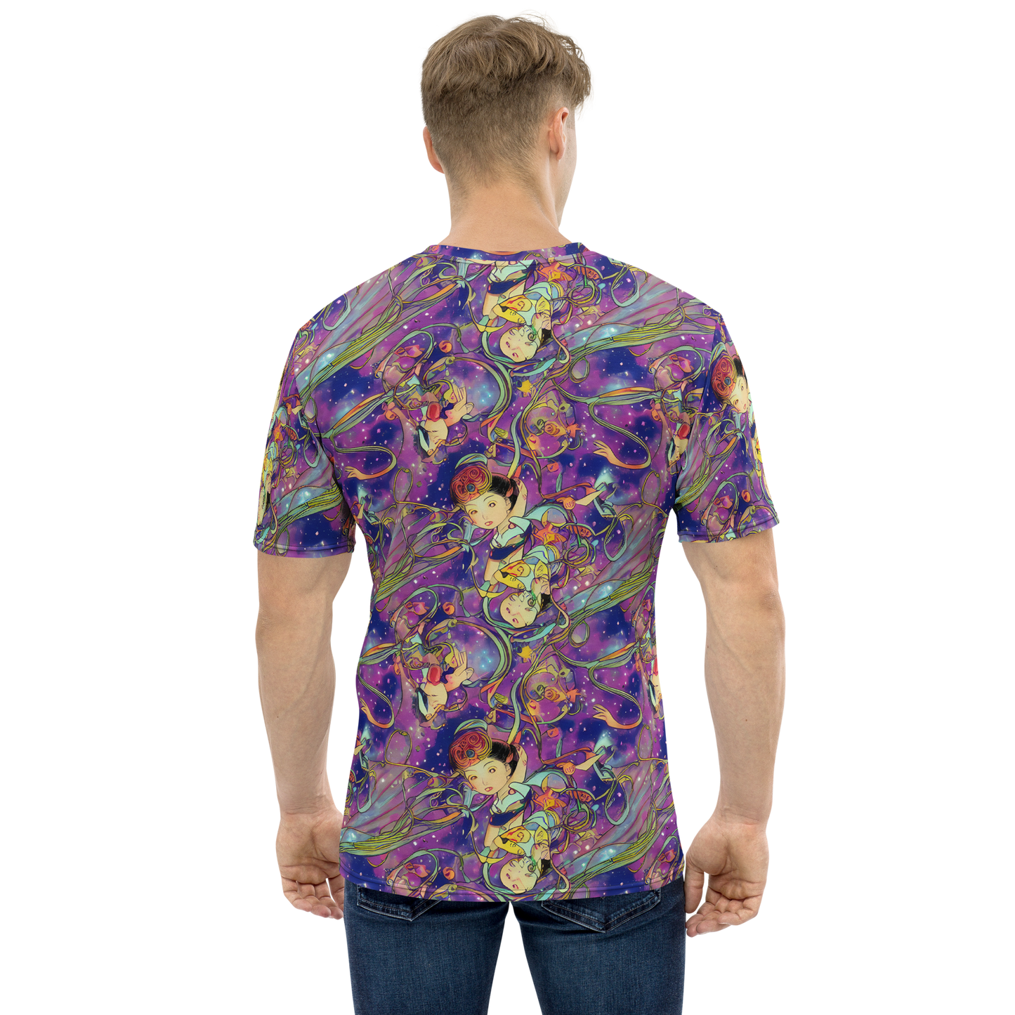 Men's Crew Neck T-Shirt - Spiral of Stardust