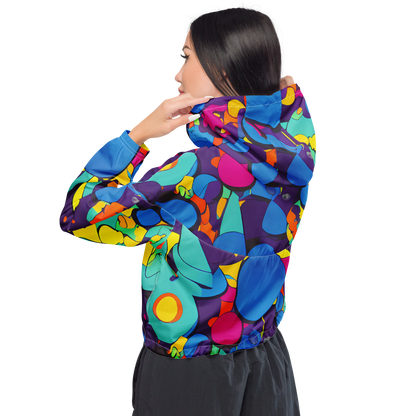 Women's Cropped Windbreaker - Psychedelic Harmony