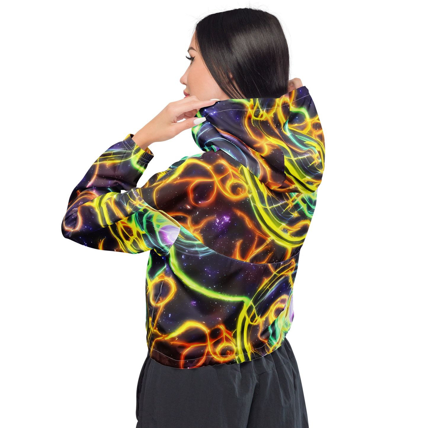 Women's Cropped Windbreaker - Carracci Cosmos