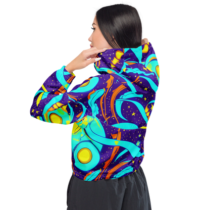 Women's Cropped Windbreaker - Stellar Swirl