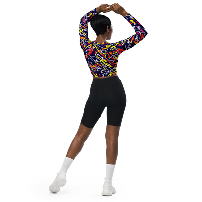 Long Sleeve Crop Top - Neon Currents