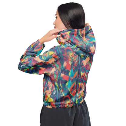 Women's Cropped Windbreaker - Neon Aurora