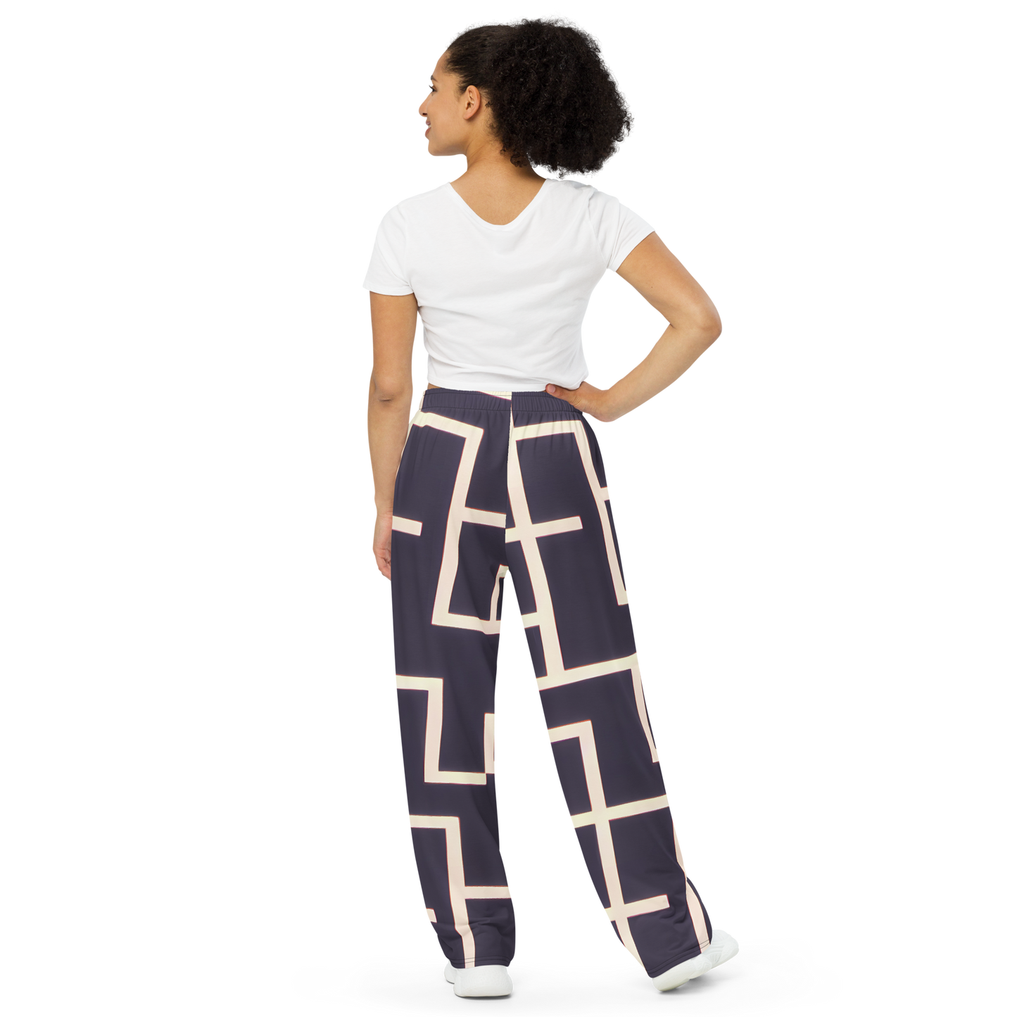 Wide-Leg Pants - Gilded Gridlock