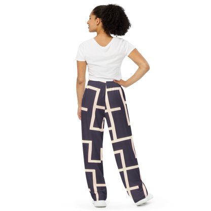 Wide-Leg Pants - Gilded Gridlock