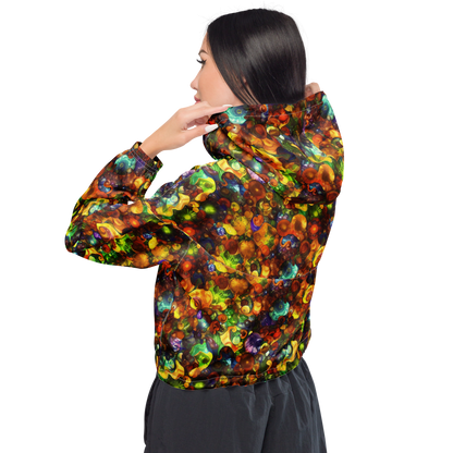 Women's Cropped Windbreaker - Spirals of Splendor