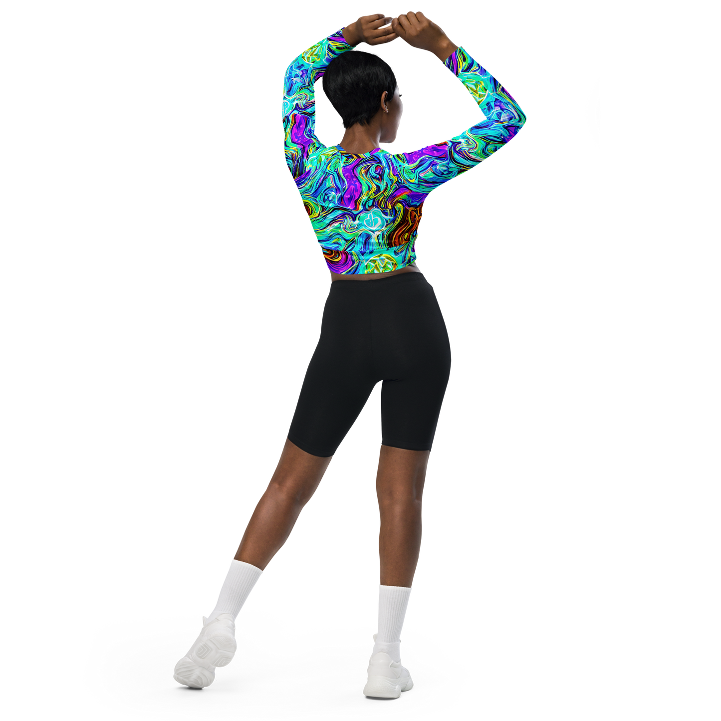 Long Sleeve Crop Top - Mystic Iridescence