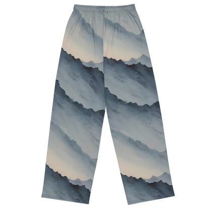 Wide-Leg Pants - Misty Mountain Harmony