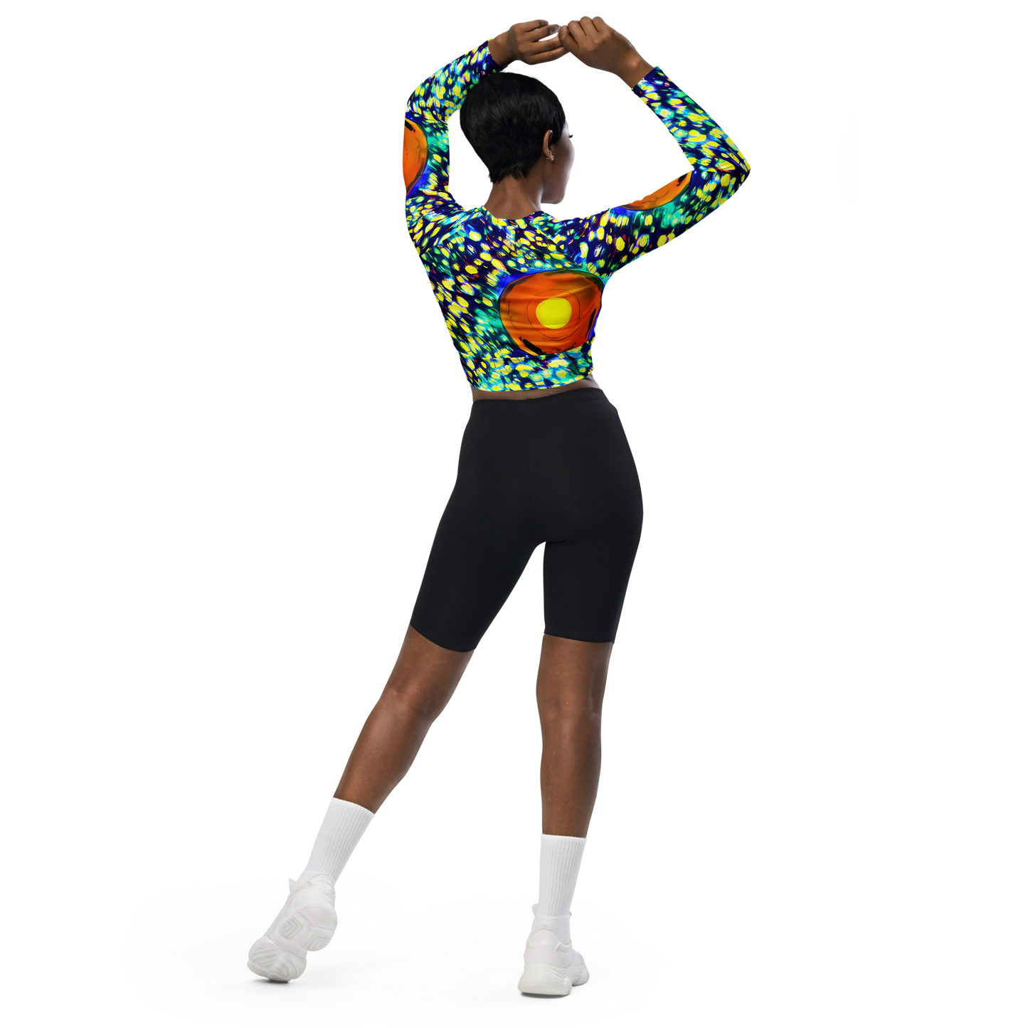 Long Sleeve Crop Top - Illuminated Whirl