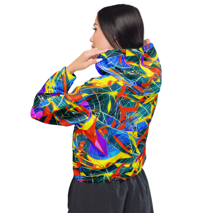 Women's Cropped Windbreaker - Arkhipov Waves