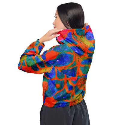 Women's Cropped Windbreaker - Vibrant Mosaic