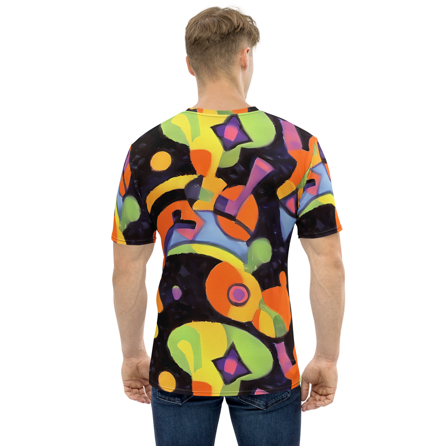 Men's Crew Neck T-Shirt - Neon Symphony