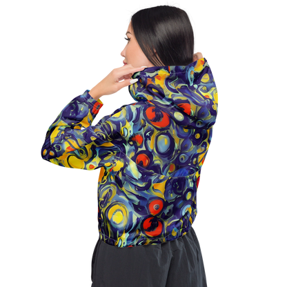 Women's Cropped Windbreaker - Dynamic Doodles