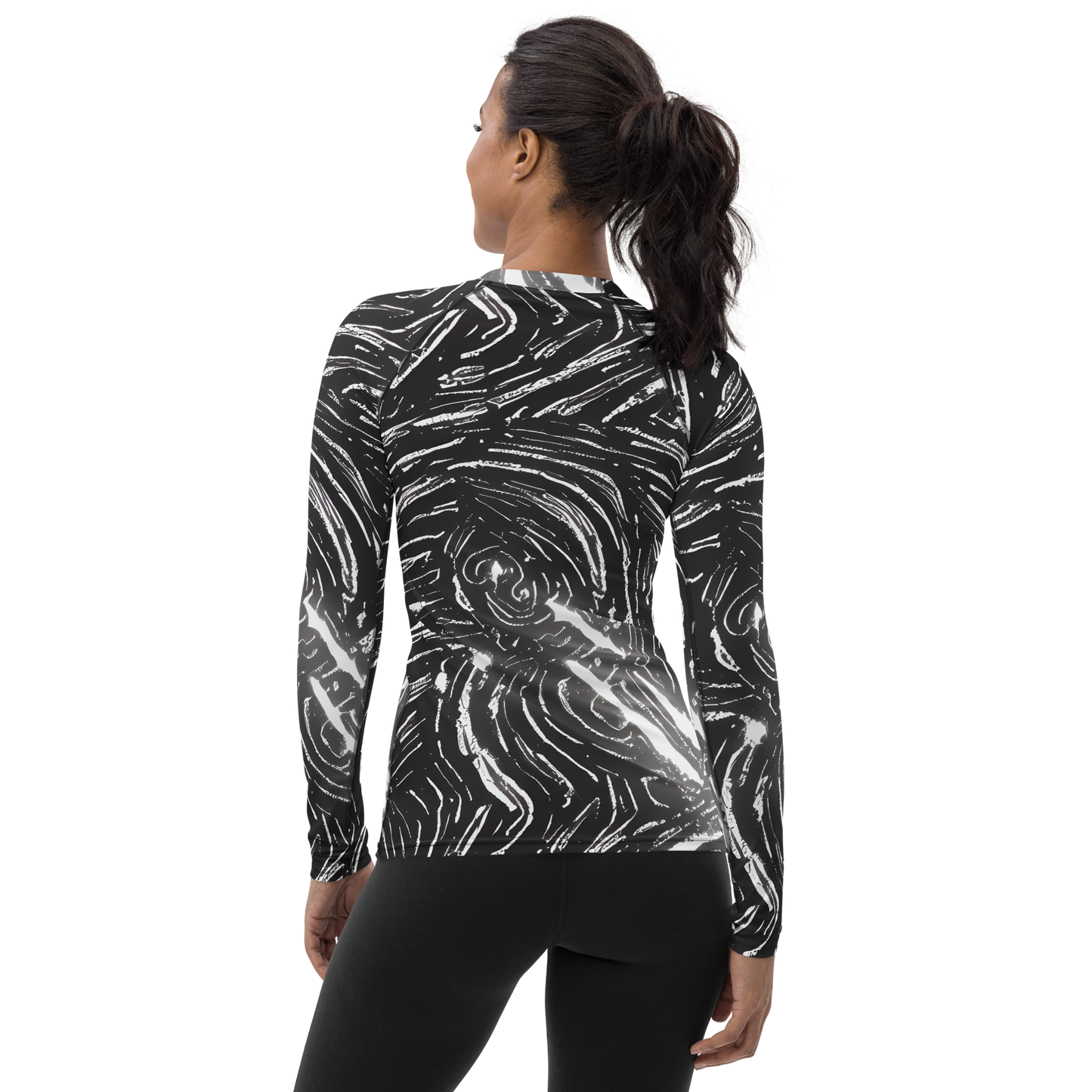 Women's Rash Guard - Silver Swirl