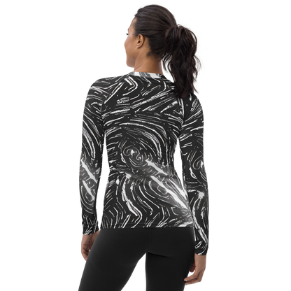 Women's Rash Guard - Silver Swirl