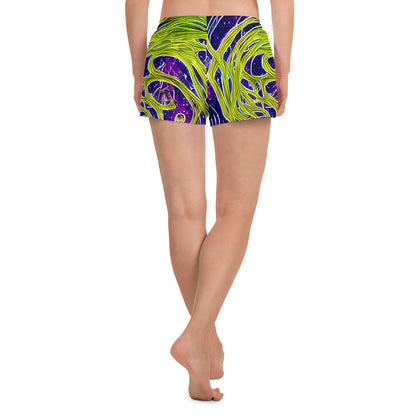 Women’s Athletic Shorts - Celestial Scribbles