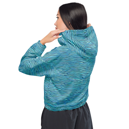 Women's Cropped Windbreaker - Aqua Drift