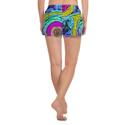 Women’s Athletic Shorts - Orbiting Orbs