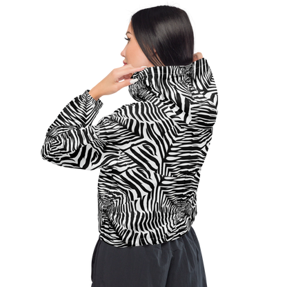 Women's Cropped Windbreaker - Shadowed Illusions