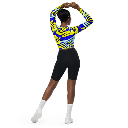 Long Sleeve Crop Top - Electric Horizon