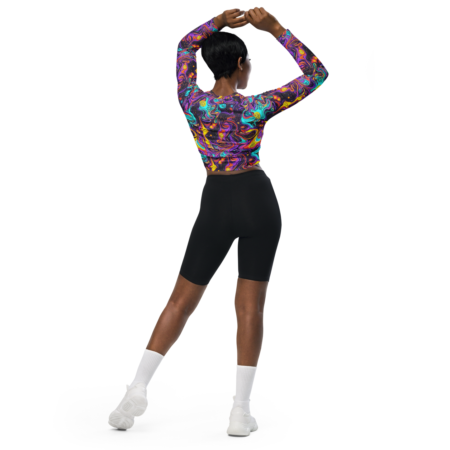 Long Sleeve Crop Top - Hutty Nebula