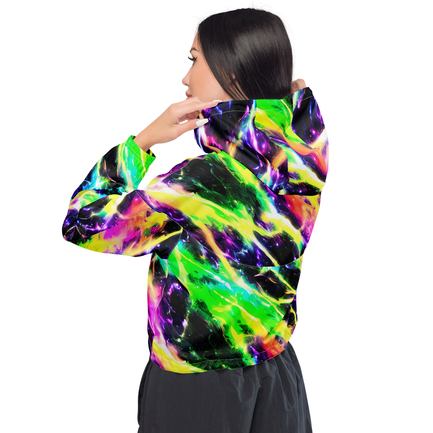 Women's Cropped Windbreaker - Chromatic Surge