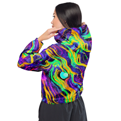 Women's Cropped Windbreaker - Jackson Swirl