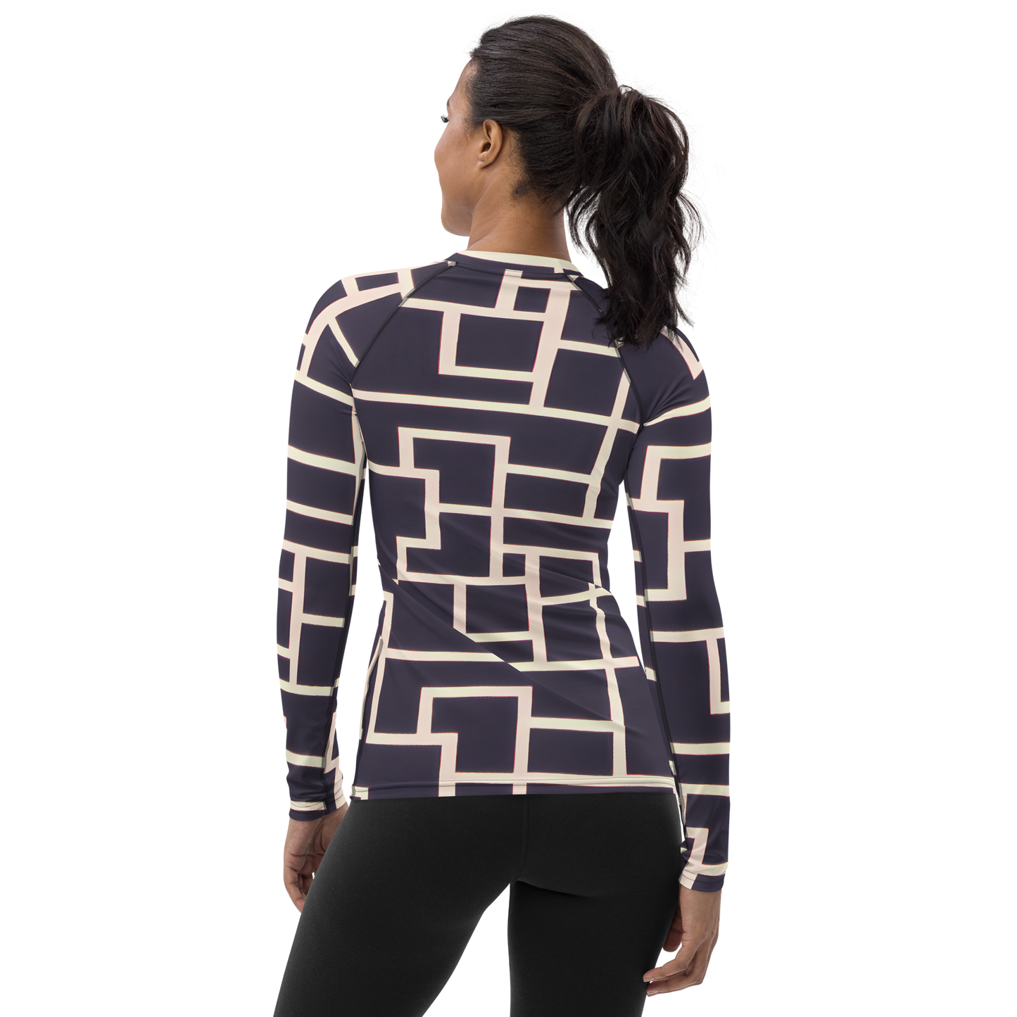 Women's Rash Guard - Gilded Gridlock