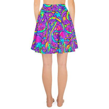 Skater Skirt - Neon Galaxy Whirl