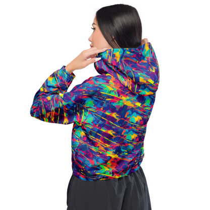 Women's Cropped Windbreaker - Spectrum Streaks