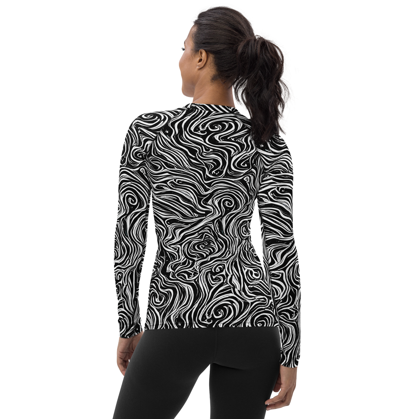 Women's Rash Guard - Inky Whispers