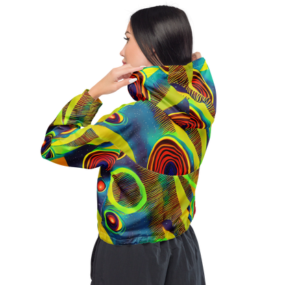 Women's Cropped Windbreaker - Galactic Pulse