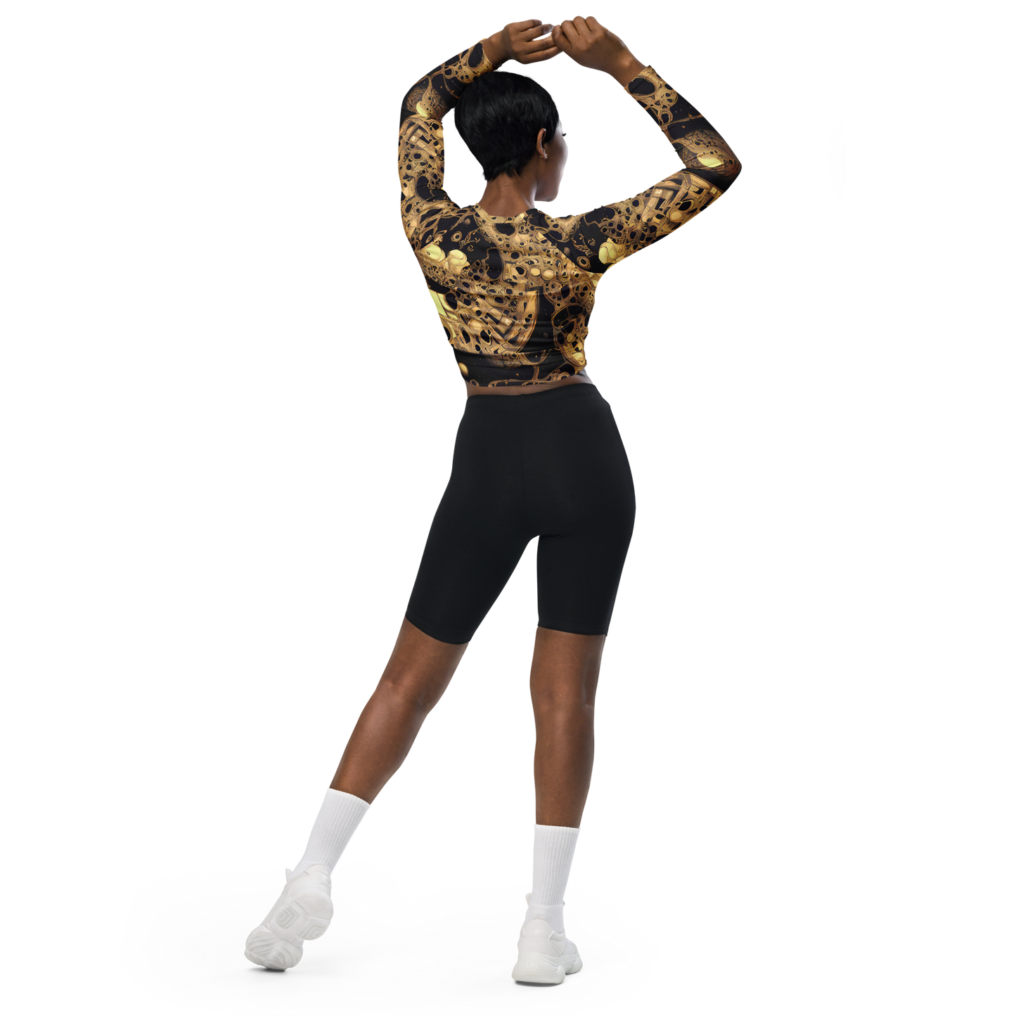 Long Sleeve Crop Top - Baroque Orbit