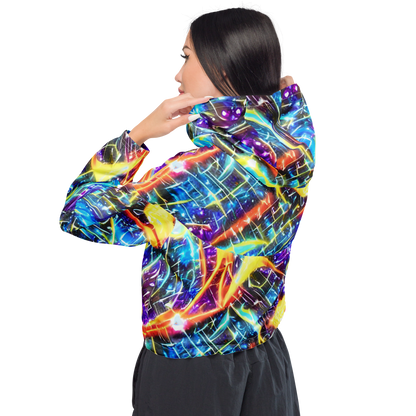 Women's Cropped Windbreaker - Mutant Nebula