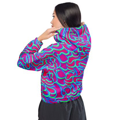 Women's Cropped Windbreaker - Aquatic Ember