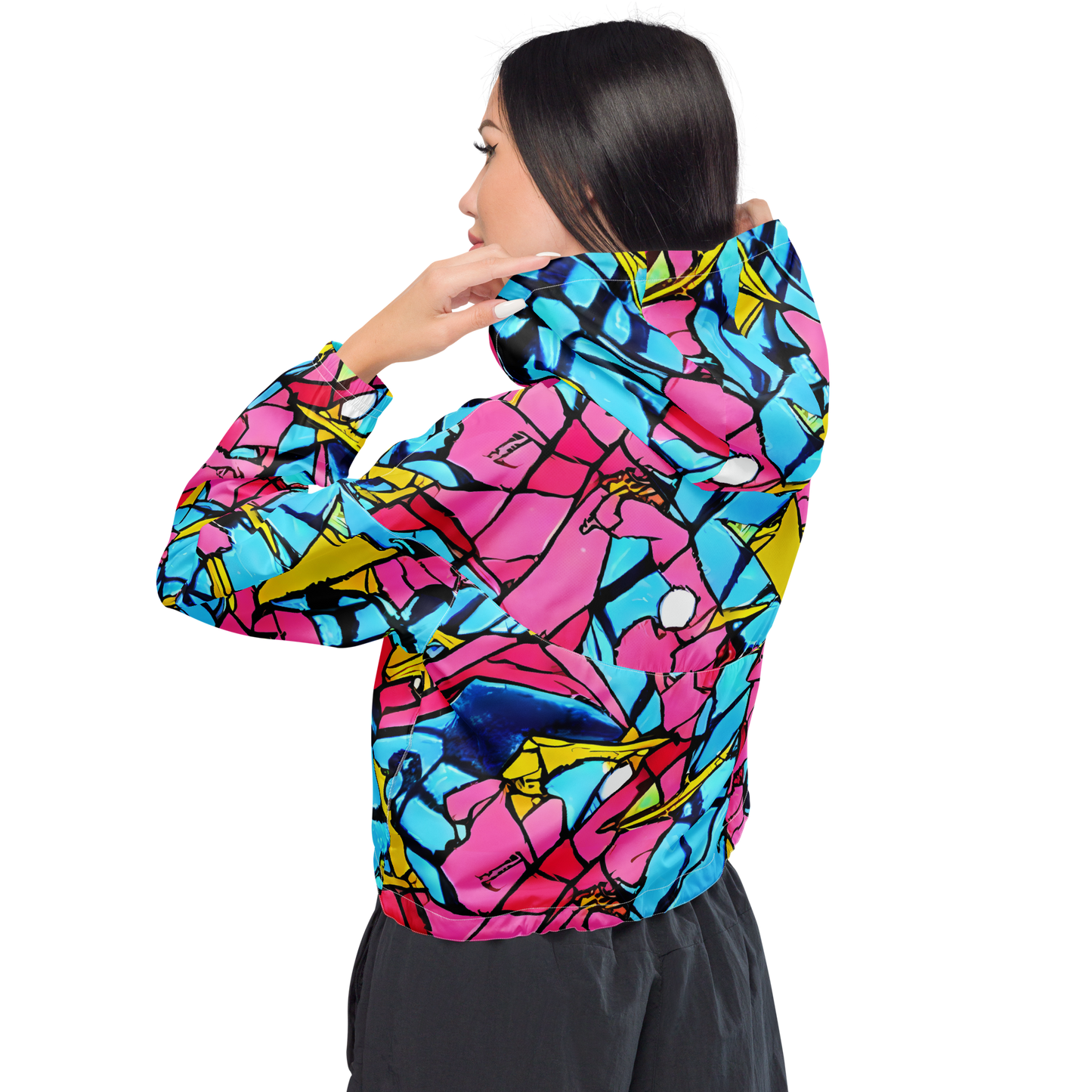 Women's Cropped Windbreaker - Barbier Bloom